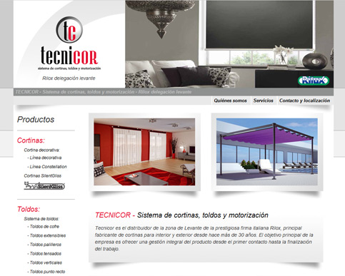 Tecnicor - Sistema de cortinas, toldos y motorización